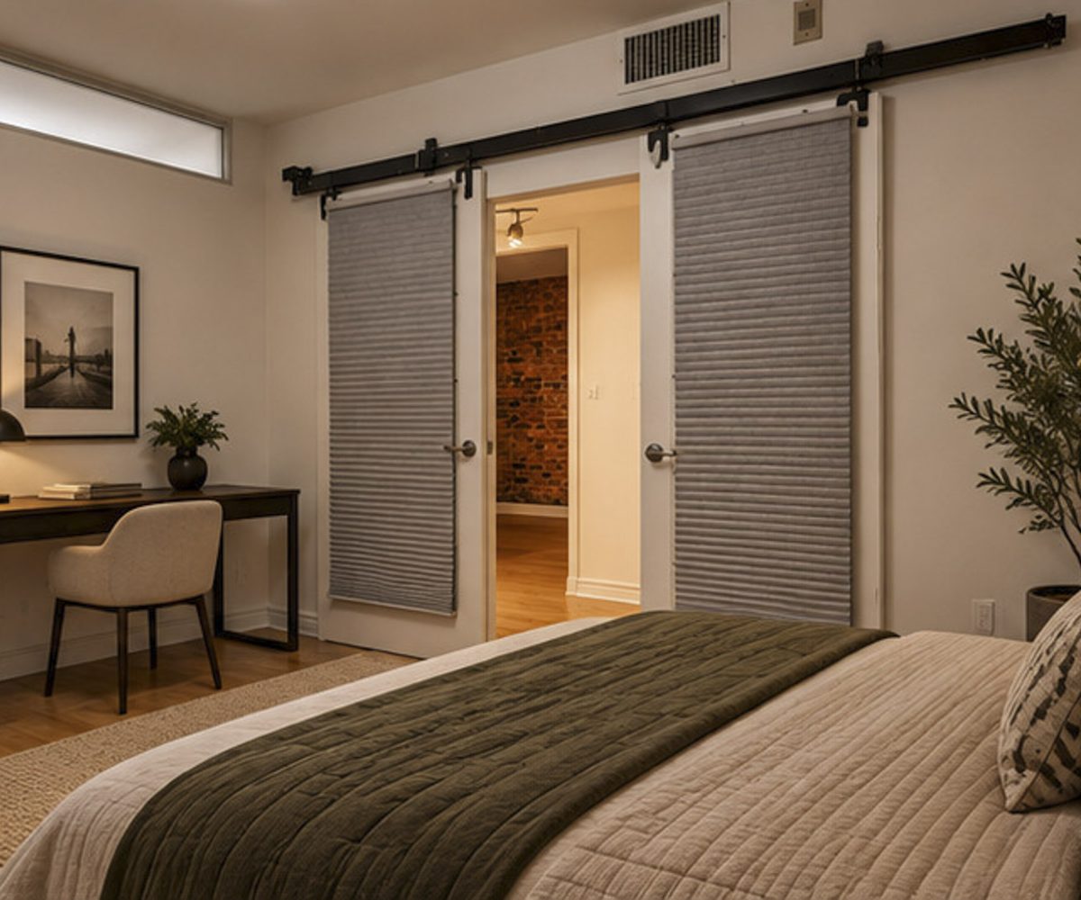 10 Bedroom 1 with barn door desk