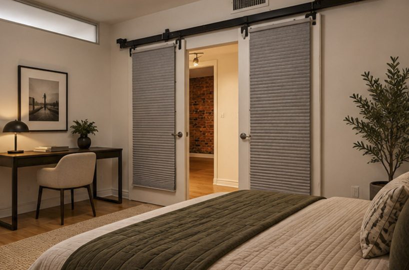 10 Bedroom 1 with barn door desk
