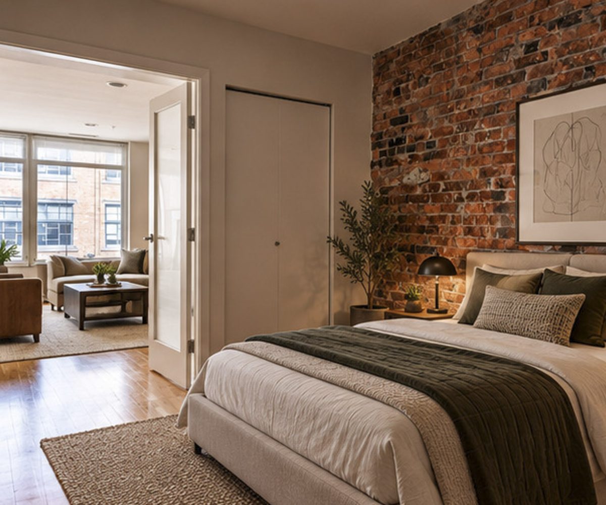 13 Bedroom 2 with Brick Wall