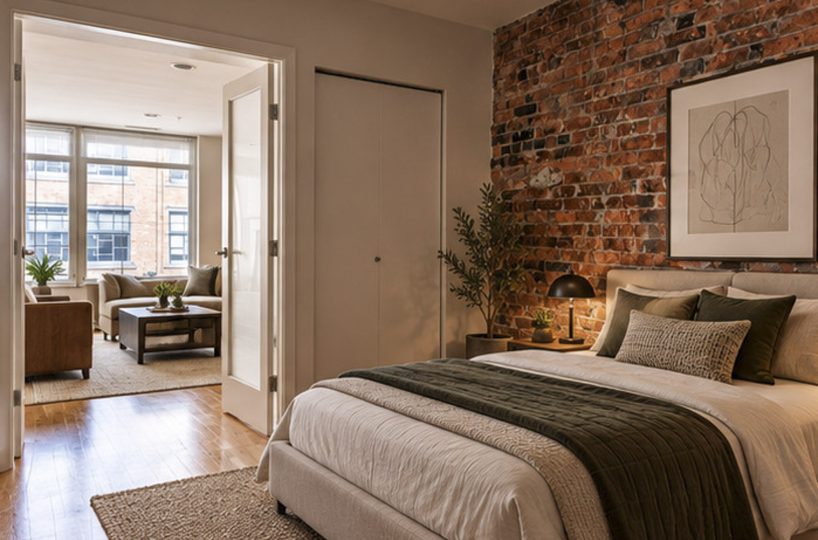 13 Bedroom 2 with Brick Wall